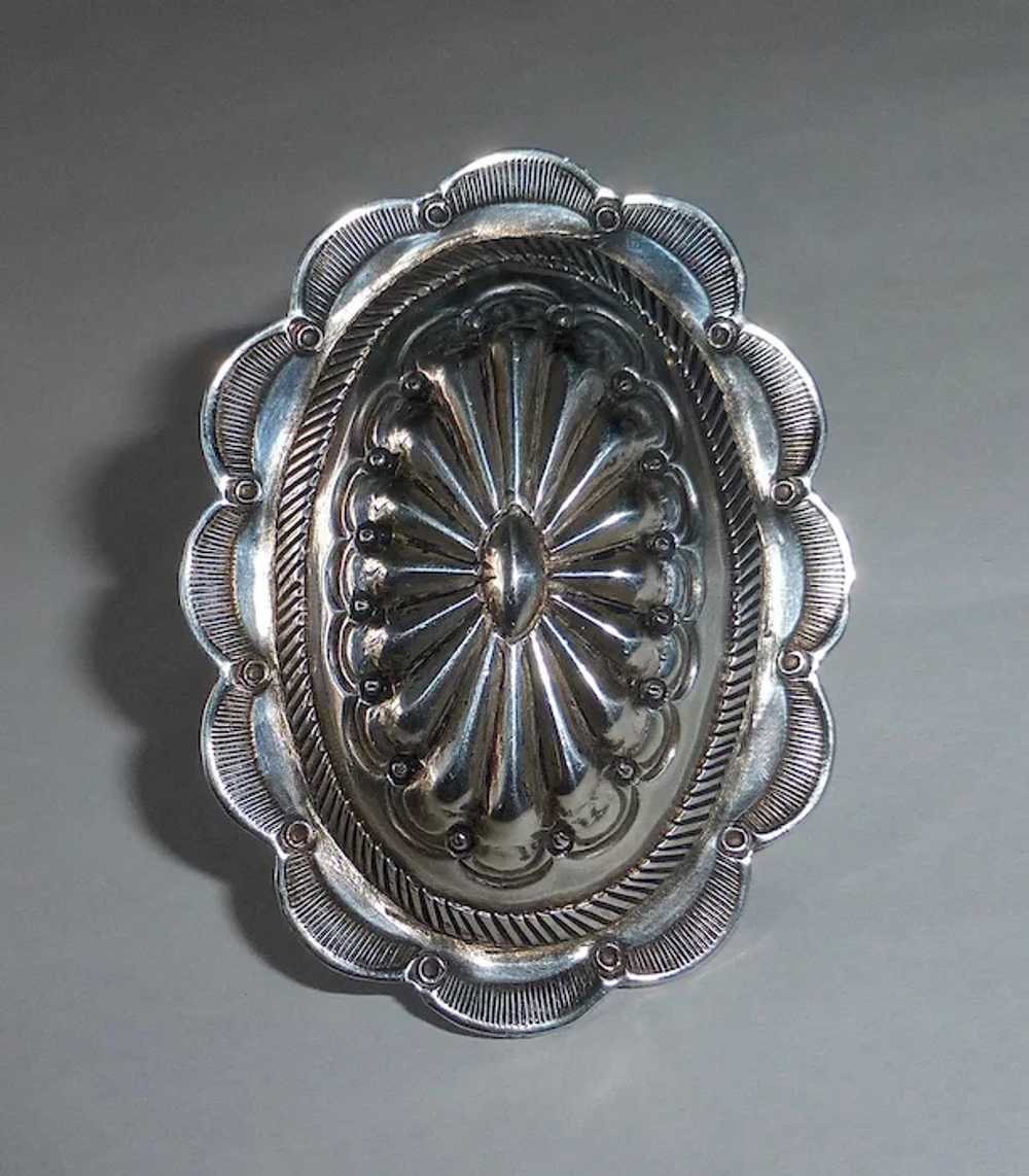 Native American Navajo Sterling Large Concho Pin - image 5