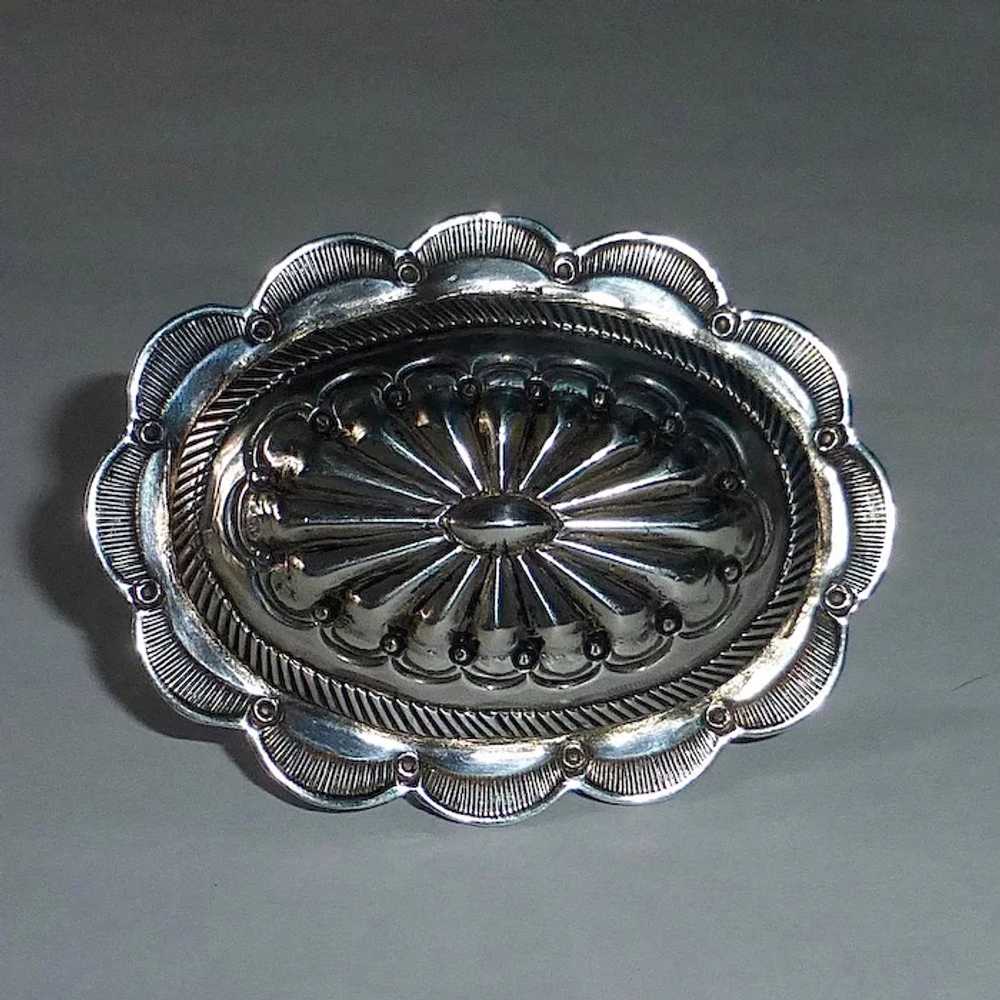 Native American Navajo Sterling Large Concho Pin - image 9