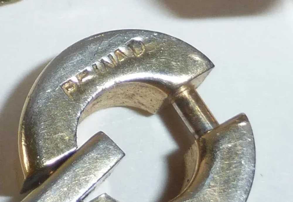 Reinad Gold Tone Industrial Design Necklace Brace… - image 7