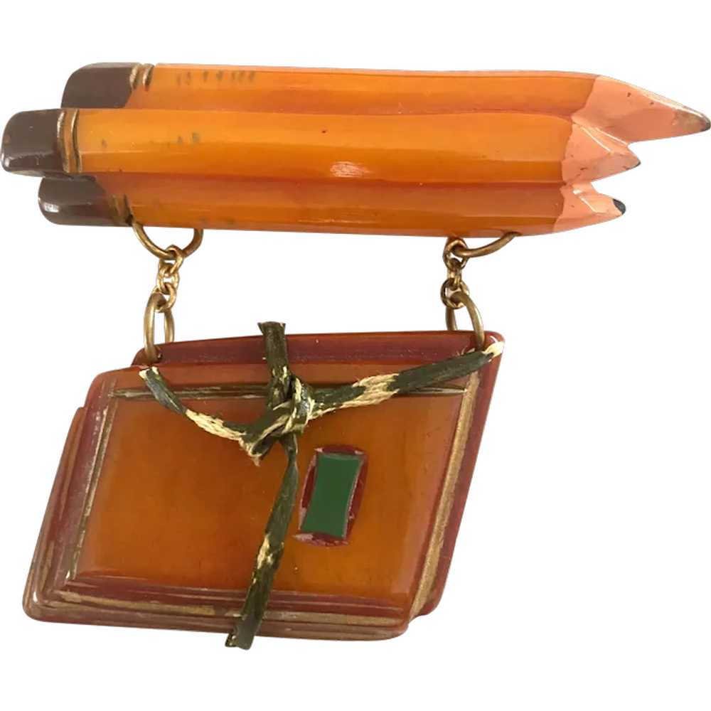 Whimsical 1930s Bakelite Pencils and Schoolbook S… - image 1