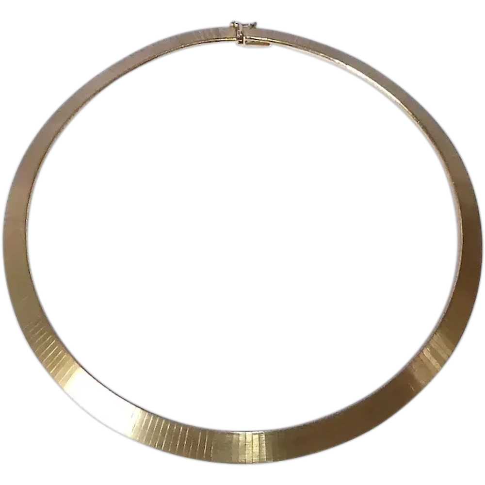 Mid-Century 14k Wide Choker Necklace - image 1