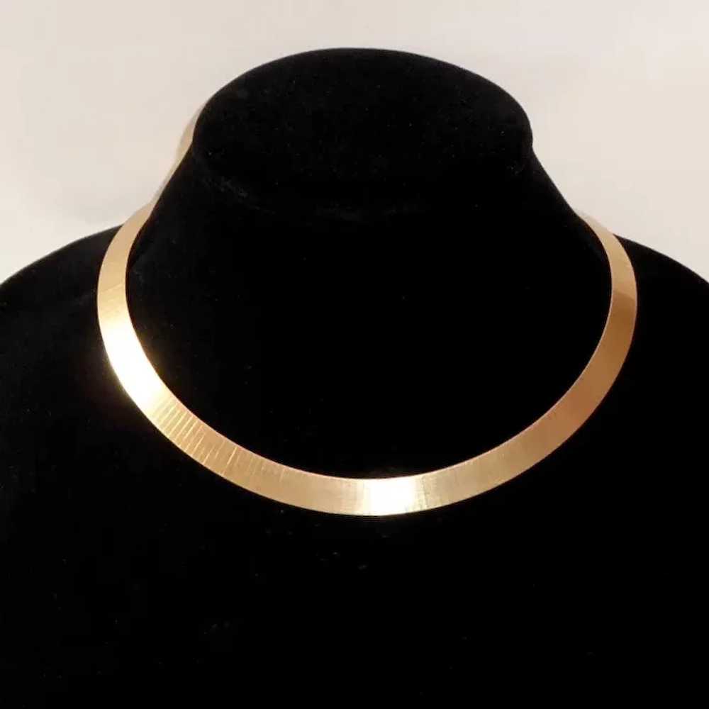 Mid-Century 14k Wide Choker Necklace - image 2