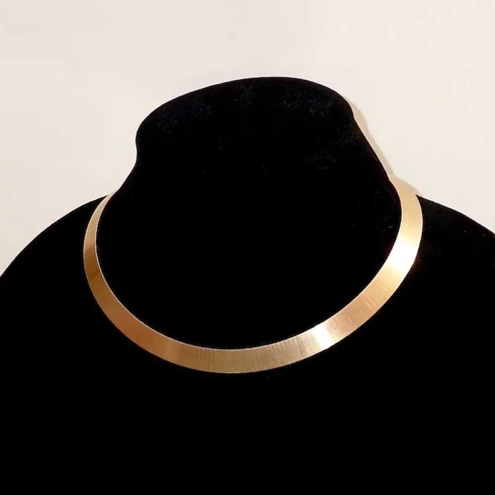 Mid-Century 14k Wide Choker Necklace - image 6