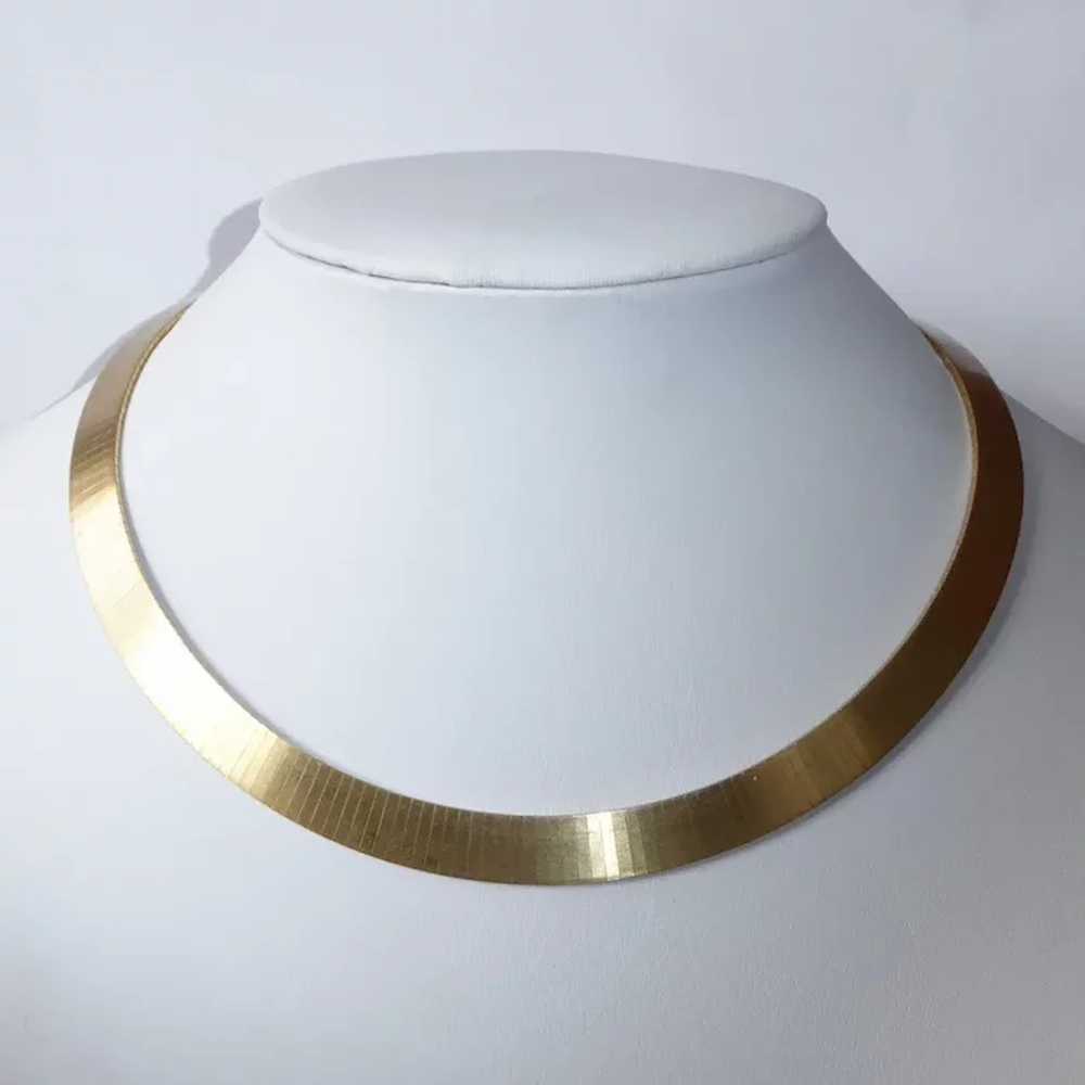 Mid-Century 14k Wide Choker Necklace - image 8