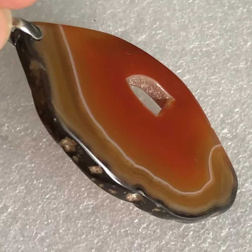Fabulous Vintage Natural Agate with Sterling Silv… - image 11