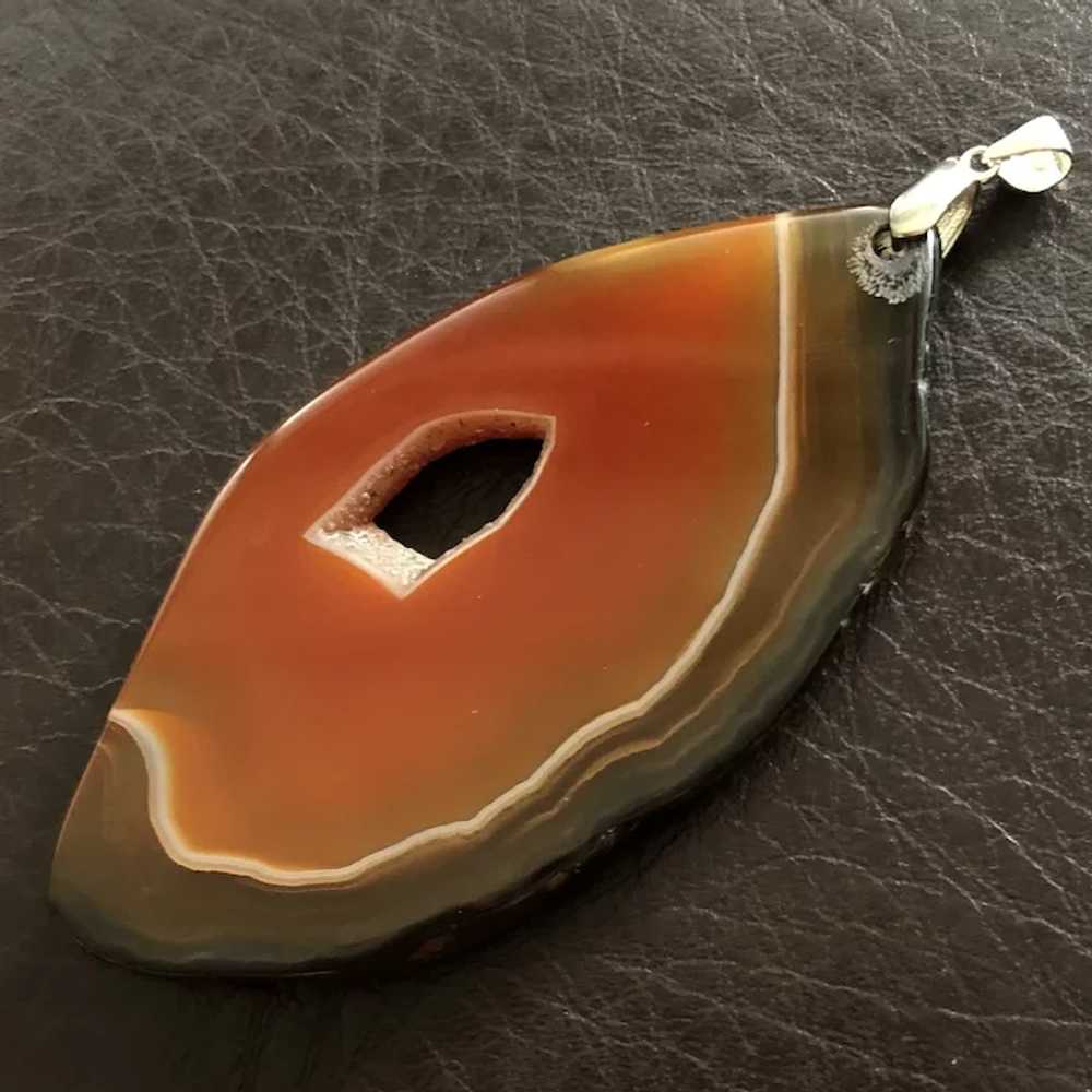 Fabulous Vintage Natural Agate with Sterling Silv… - image 2
