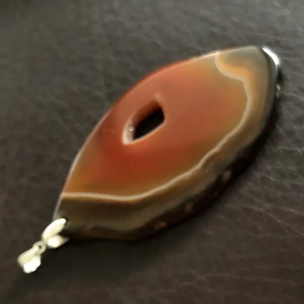Fabulous Vintage Natural Agate with Sterling Silv… - image 4