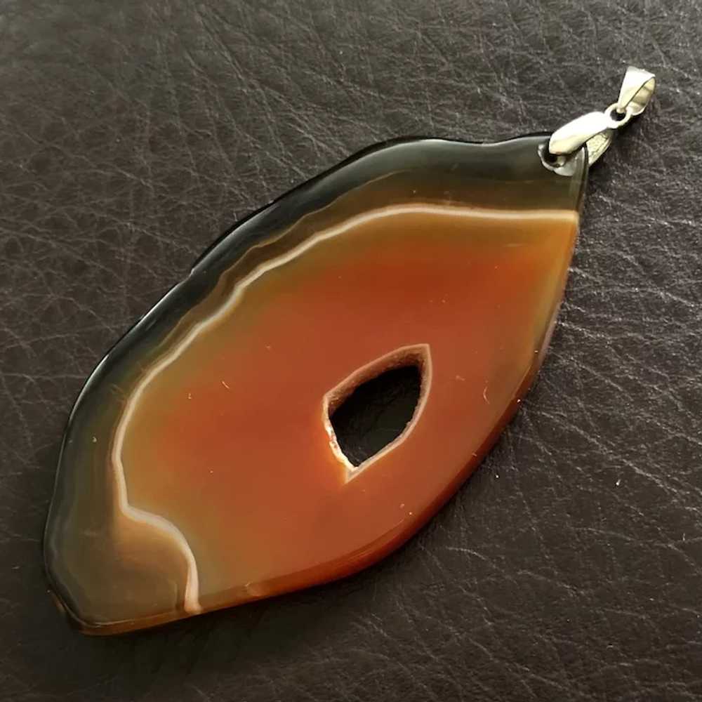 Fabulous Vintage Natural Agate with Sterling Silv… - image 5