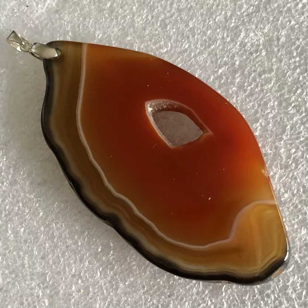 Fabulous Vintage Natural Agate with Sterling Silv… - image 6