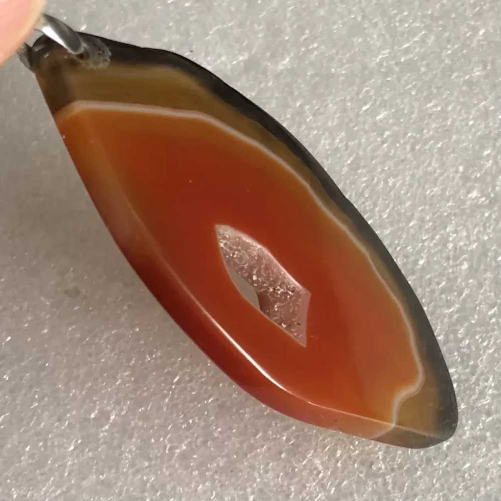 Fabulous Vintage Natural Agate with Sterling Silv… - image 9