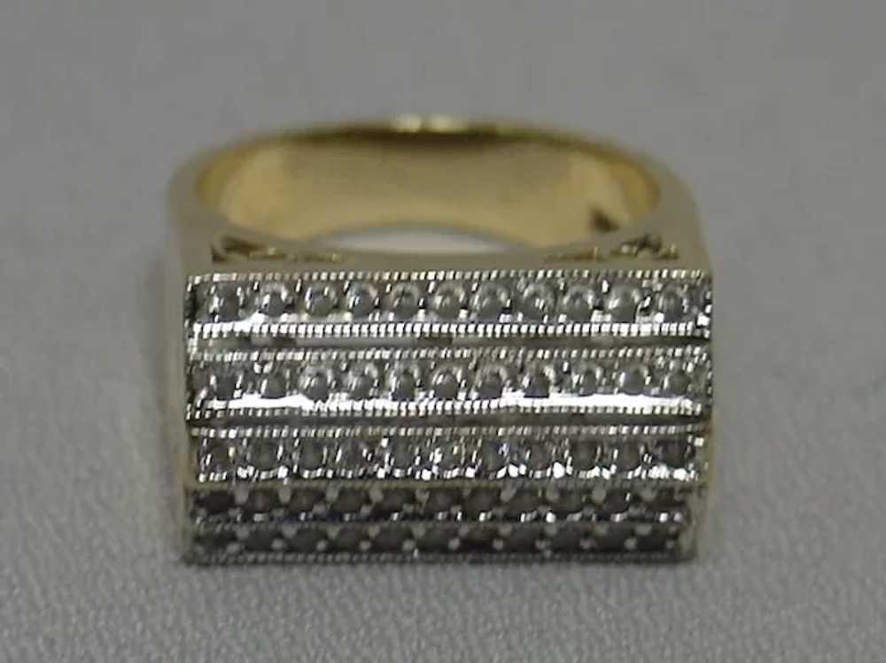 Vintage 14k Artist Signed 55 Diamonds Ring - image 2