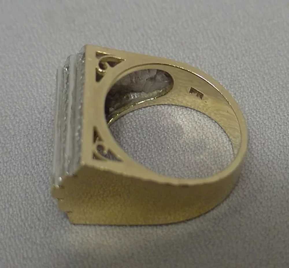 Vintage 14k Artist Signed 55 Diamonds Ring - image 3