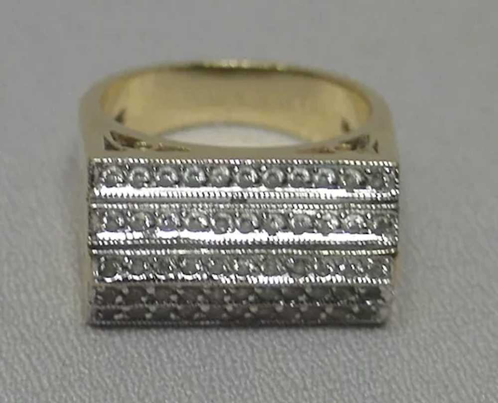 Vintage 14k Artist Signed 55 Diamonds Ring - image 6