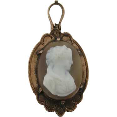 Antique Victorian Agate Hardstone Cameo Double Si… - image 1