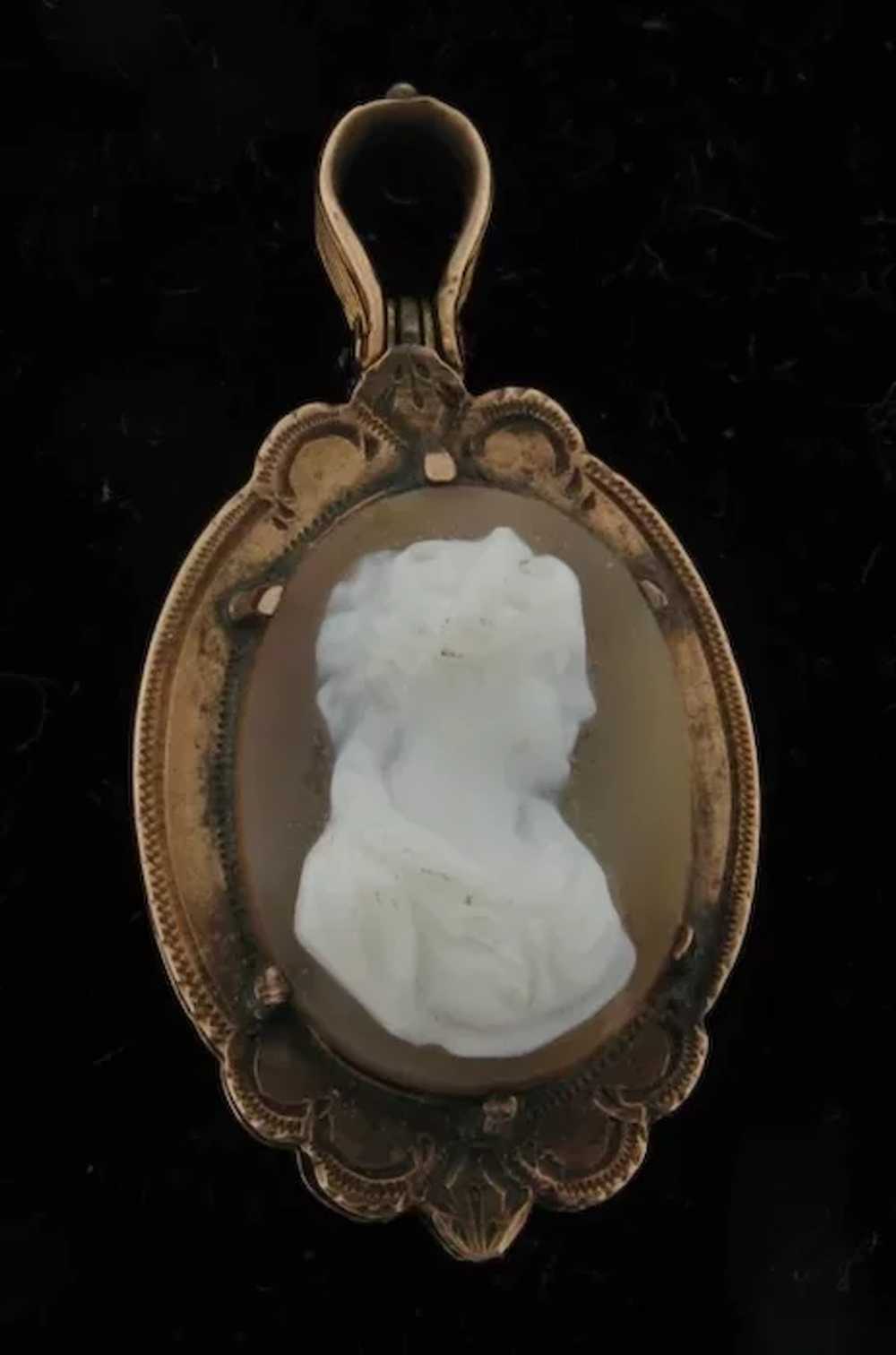 Antique Victorian Agate Hardstone Cameo Double Si… - image 6