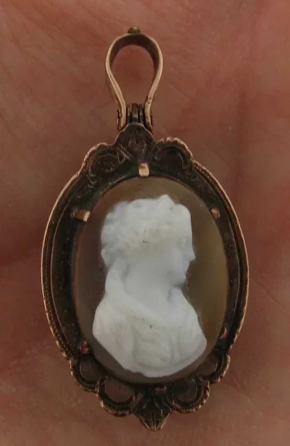 Antique Victorian Agate Hardstone Cameo Double Si… - image 7