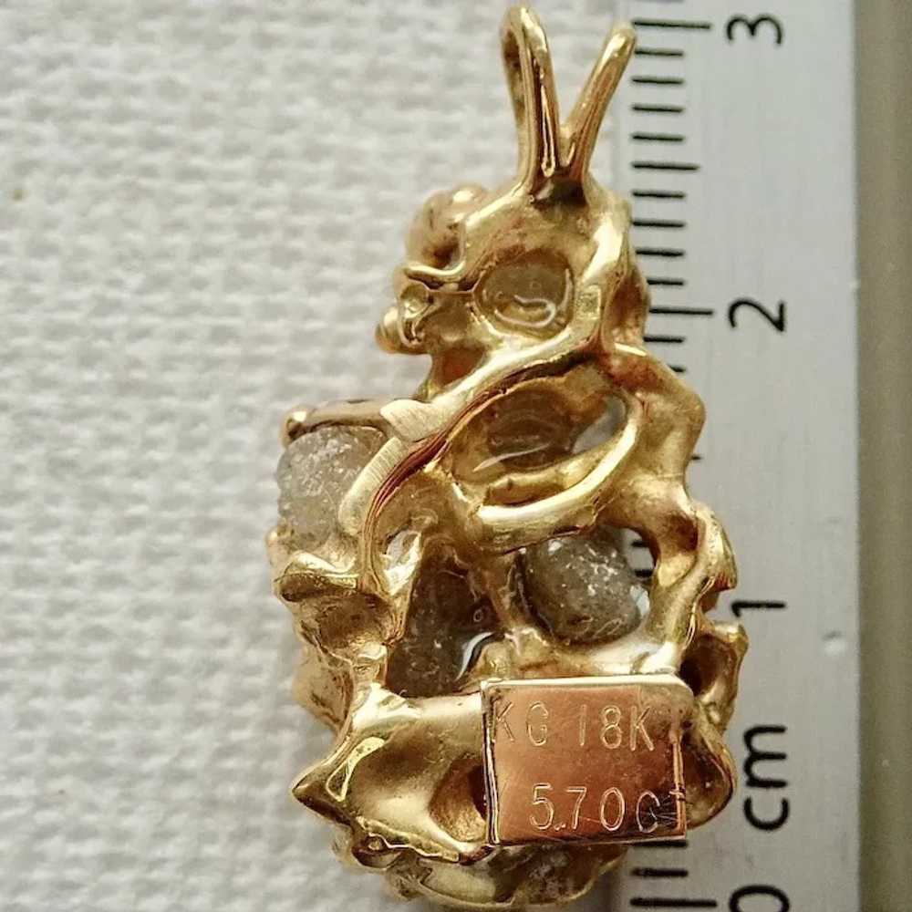 Diamond Rough Pendant, 5.70cts. 18K Gold - image 4