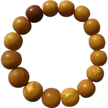 Antique Genuine Butterscotch Amber Round Beads St… - image 1