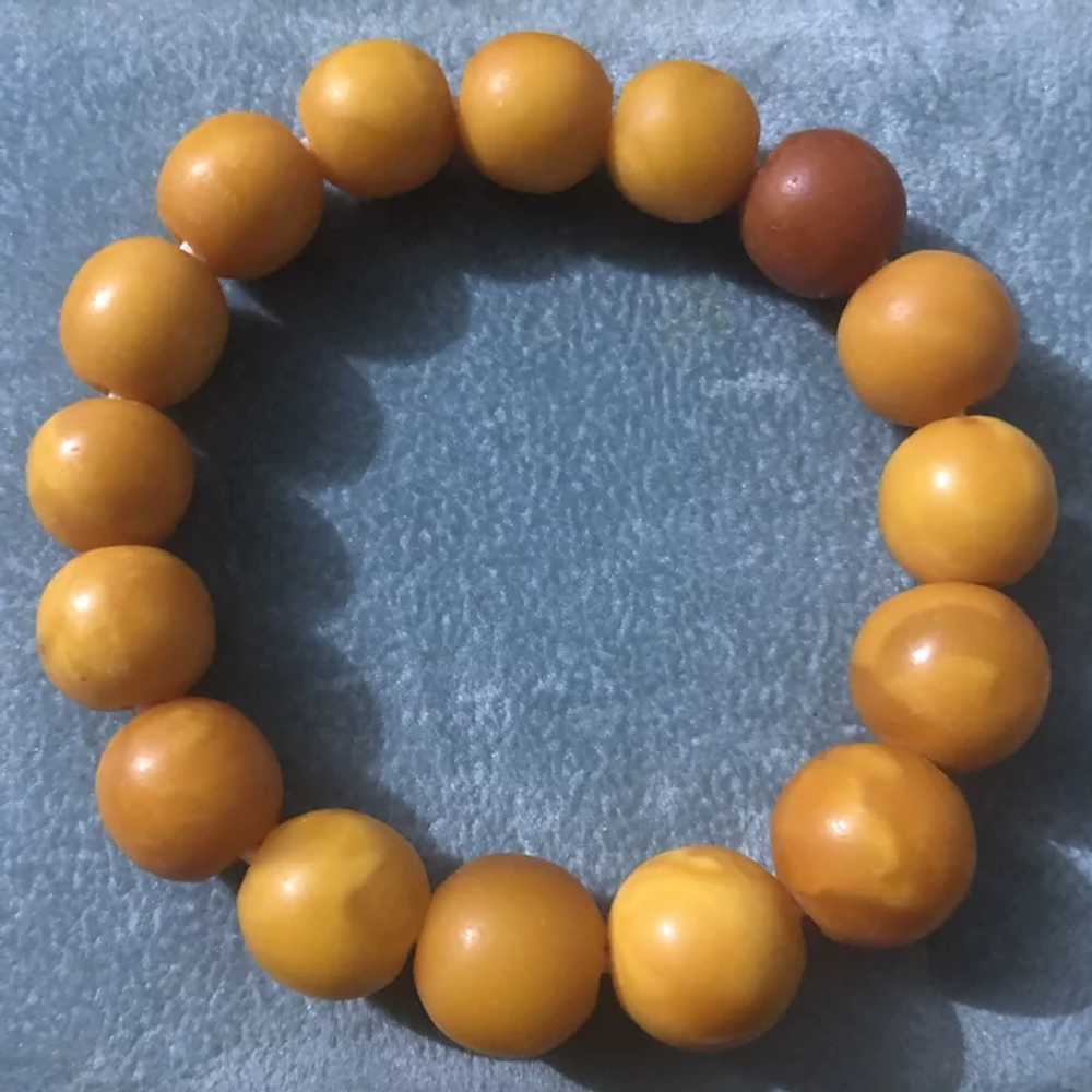 Antique Genuine Butterscotch Amber Round Beads St… - image 2