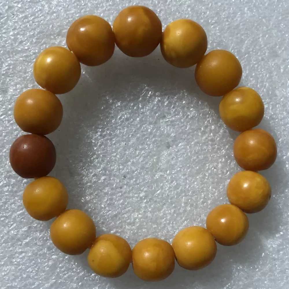 Antique Genuine Butterscotch Amber Round Beads St… - image 3