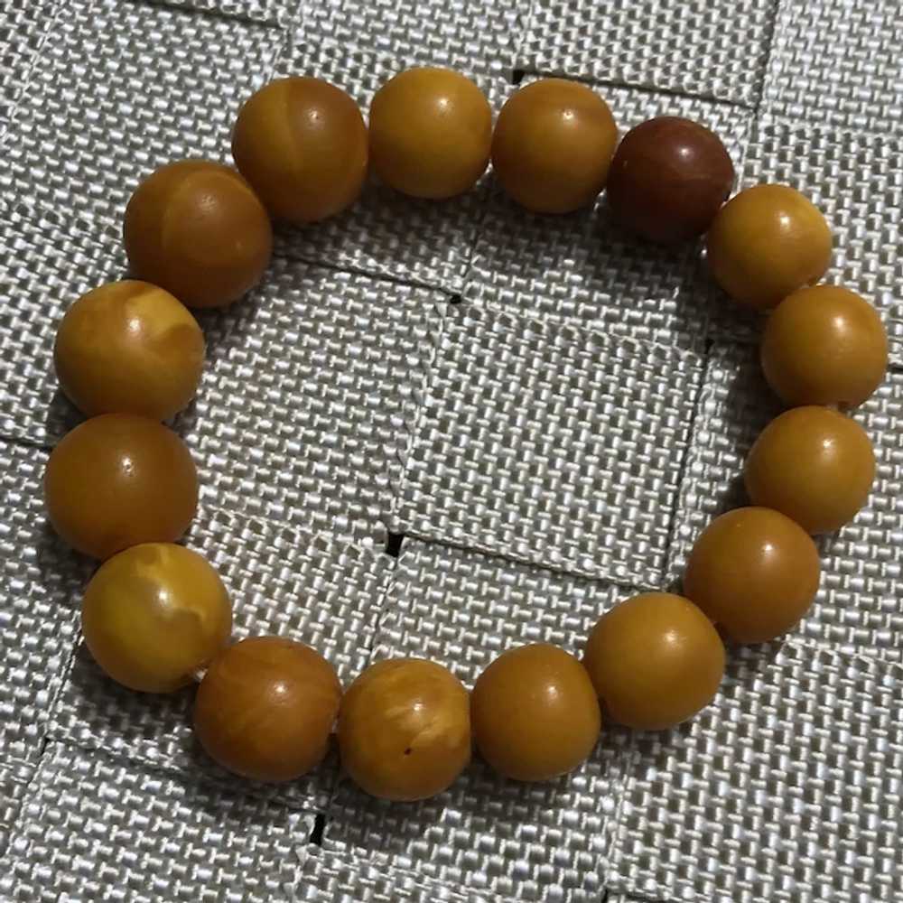 Antique Genuine Butterscotch Amber Round Beads St… - image 5