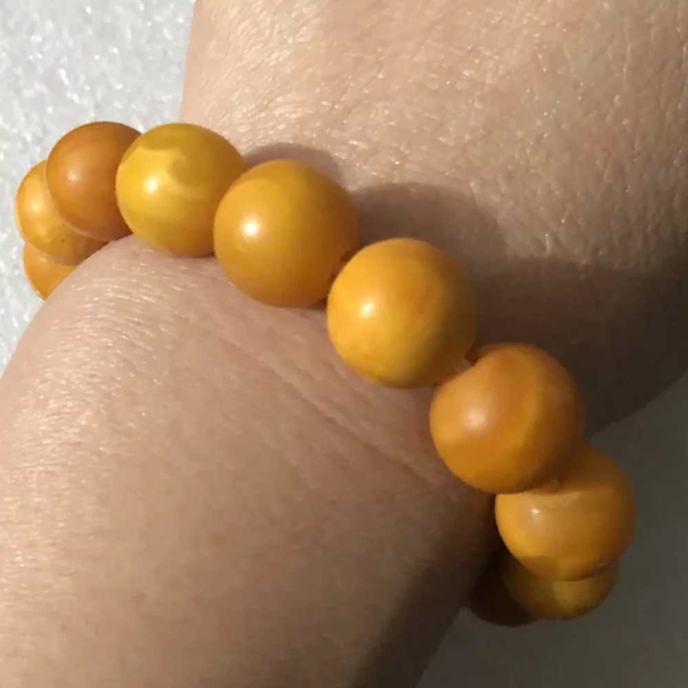 Antique Genuine Butterscotch Amber Round Beads St… - image 6