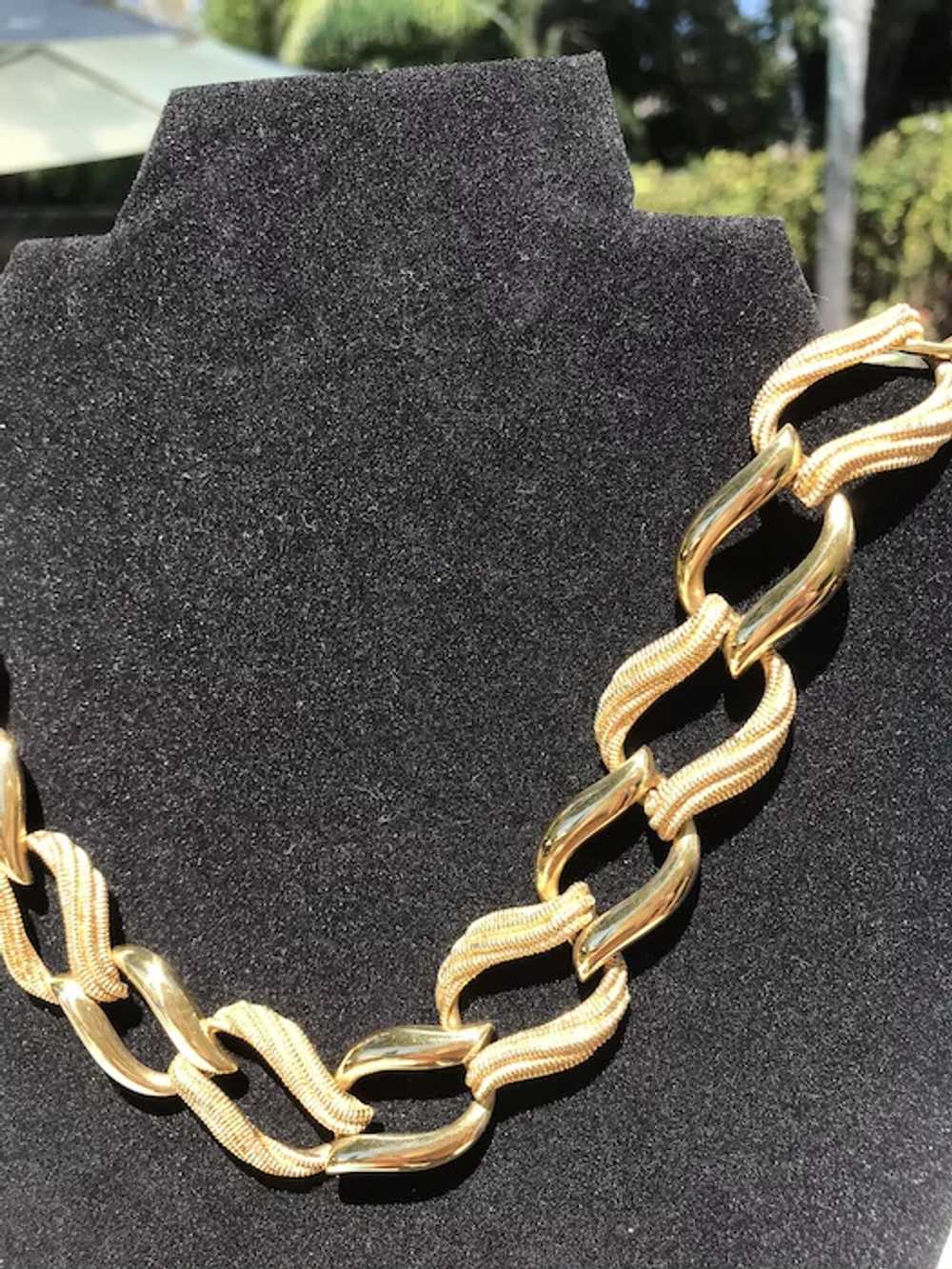 Vintage Napier "Geometric Gold Tone"  Necklace, U… - image 2