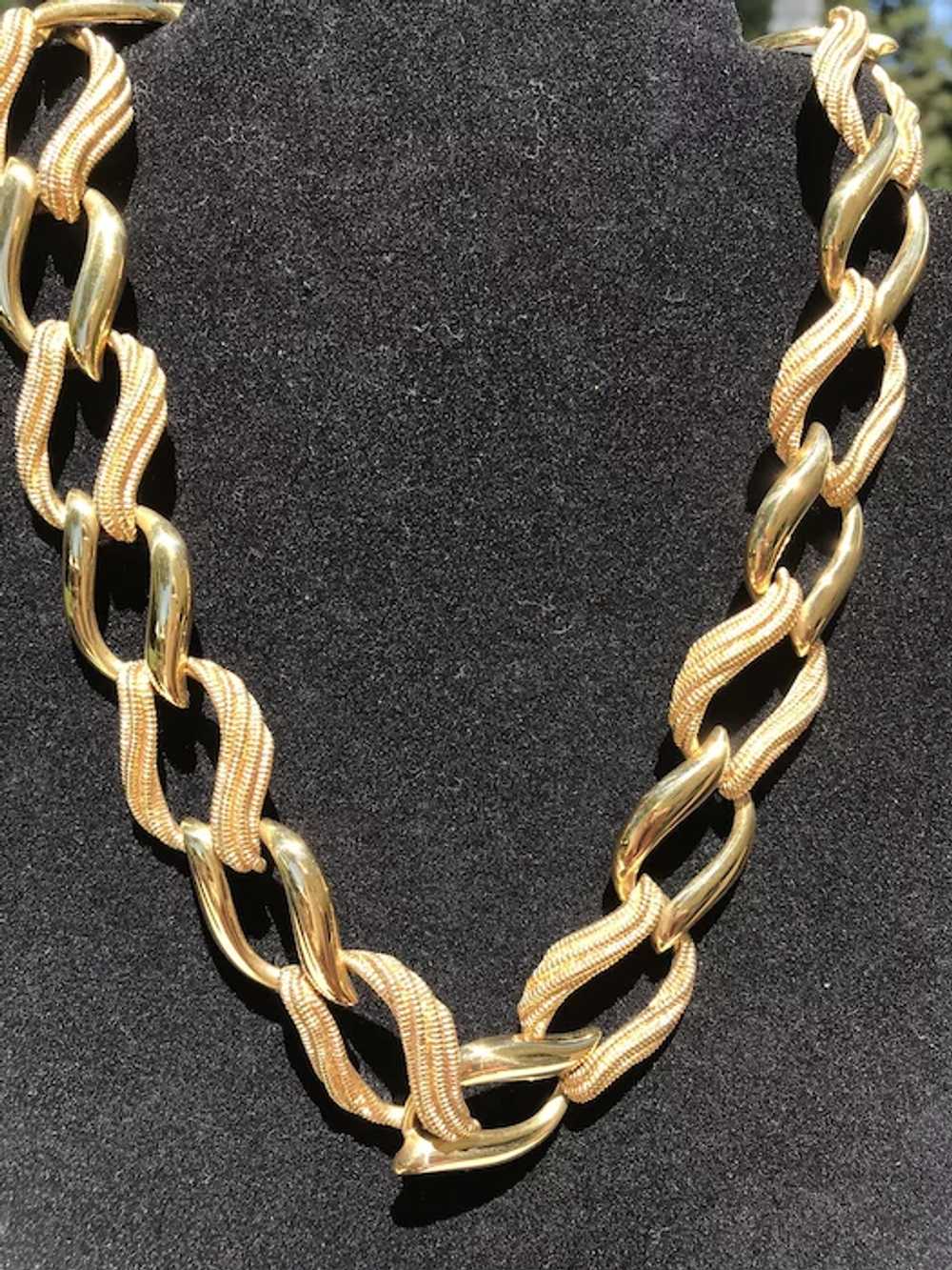 Vintage Napier "Geometric Gold Tone"  Necklace, U… - image 4