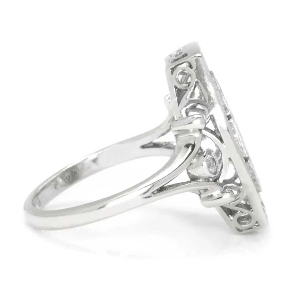 Vintage Reproduction Diamond Dinner Ring 14K Whit… - image 4