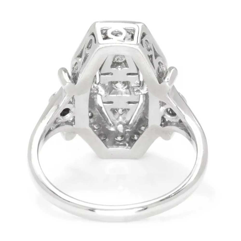 Vintage Reproduction Diamond Dinner Ring 14K Whit… - image 5