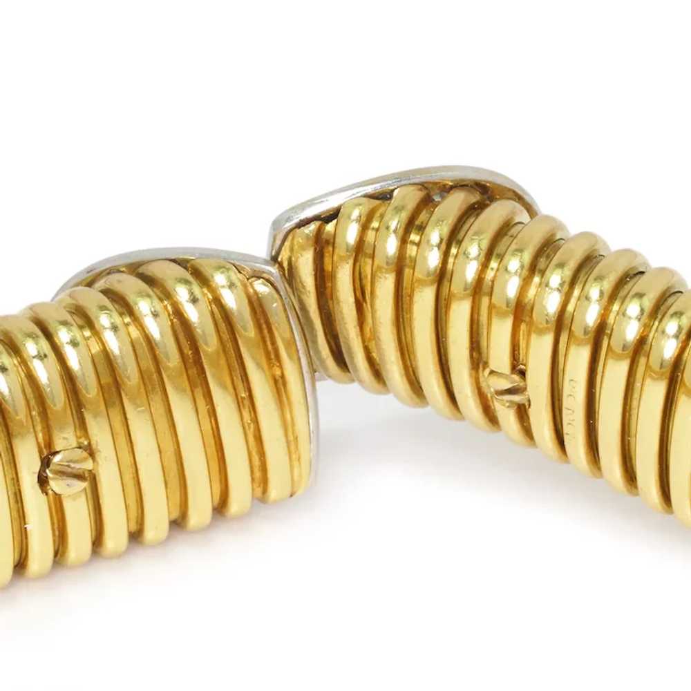 18K Gold Wire Wrapped Cuff Bracelet with Diamonds… - image 5