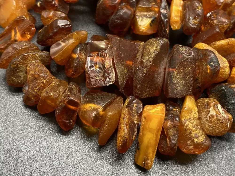 Natural Raw Baltic Honey Cognac Amber Nugget Bead… - image 6