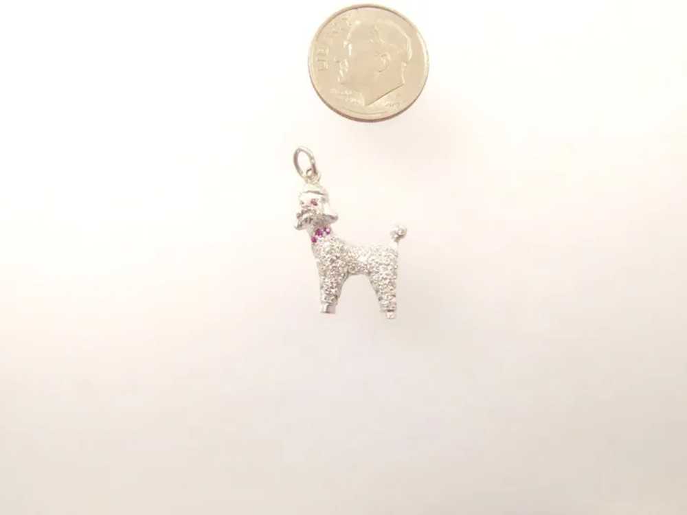 Platinum, Diamond, and Ruby Poodle Charm / Pendant - image 2