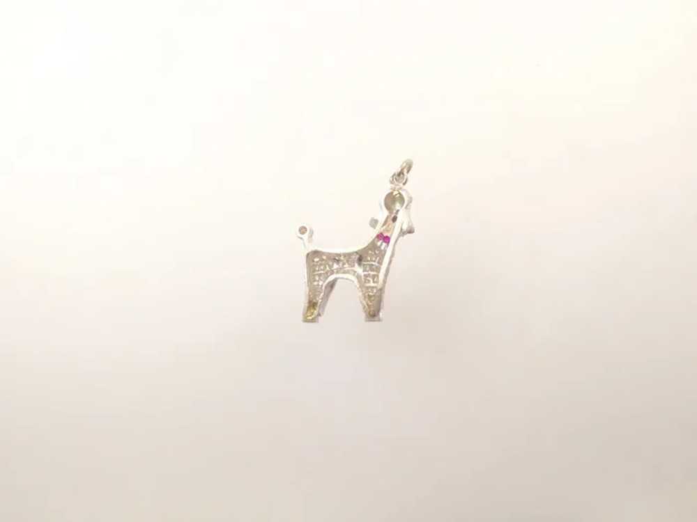 Platinum, Diamond, and Ruby Poodle Charm / Pendant - image 3