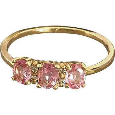 .75ctw Oval Natural Pink Sapphire Diamond 14k Yell