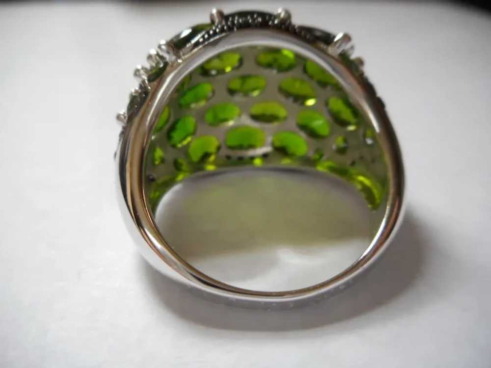 Sterling Silver Green Stone Vintage Ring - image 4