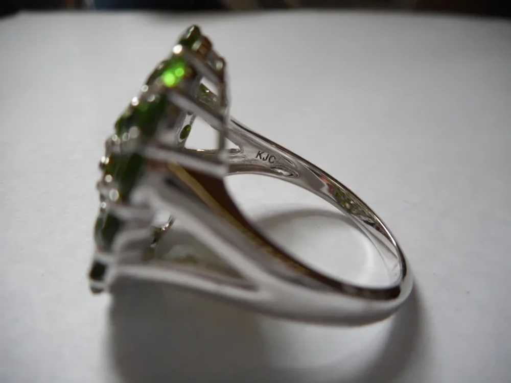 Sterling Silver Green Stone Vintage Ring - image 5