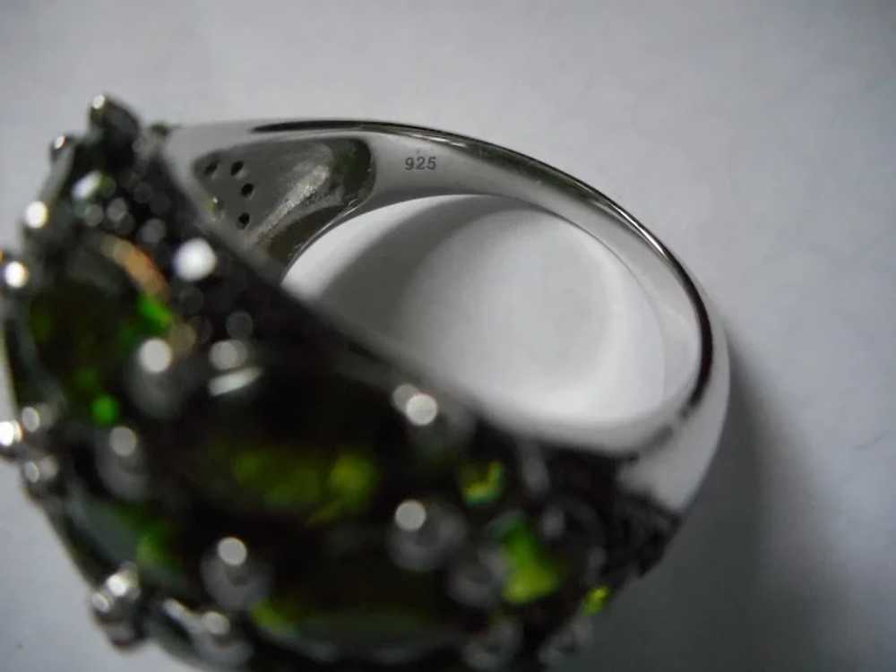Sterling Silver Green Stone Vintage Ring - image 6