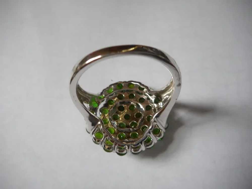 Sterling Silver Green Stone Vintage Ring - image 7