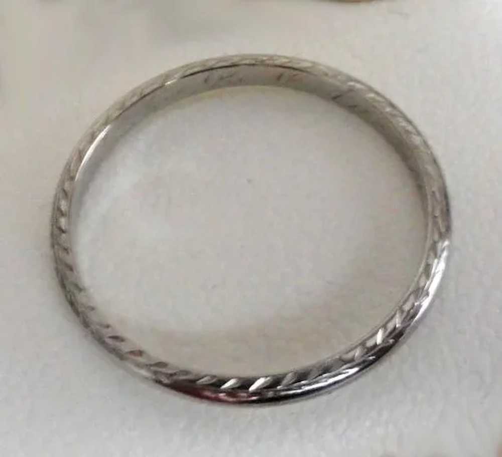 Rare Belais Brothers 18K White Gold Wedding Ring … - image 2