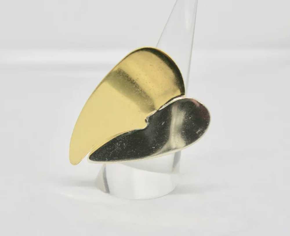 RLM Studios Brass & Sterling Heart Ring~ Size 6 - image 2