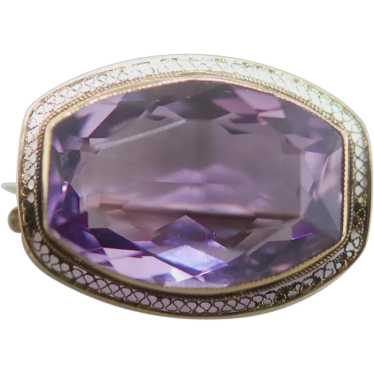 14K Amethyst ~30ct Pin c1890-1920