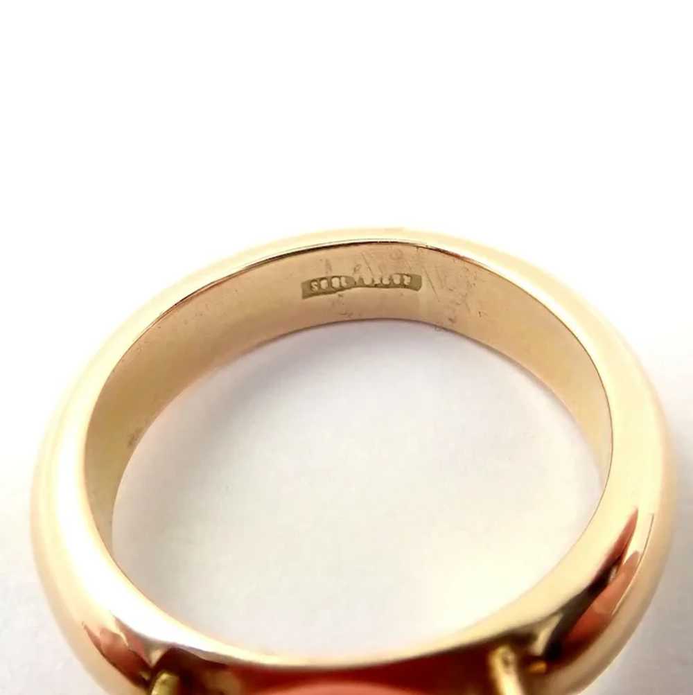 Rare! Vintage Estate 18k Yellow Gold Spinning Red… - image 2