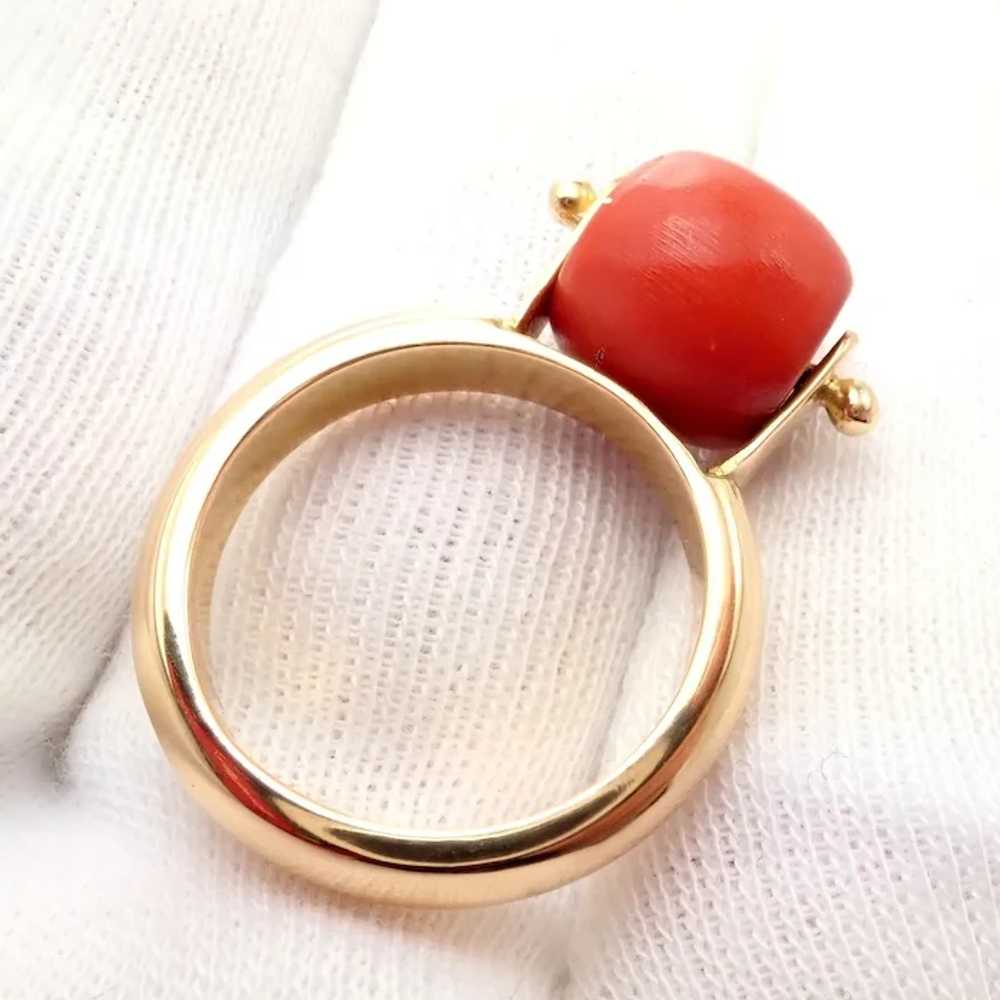 Rare! Vintage Estate 18k Yellow Gold Spinning Red… - image 6