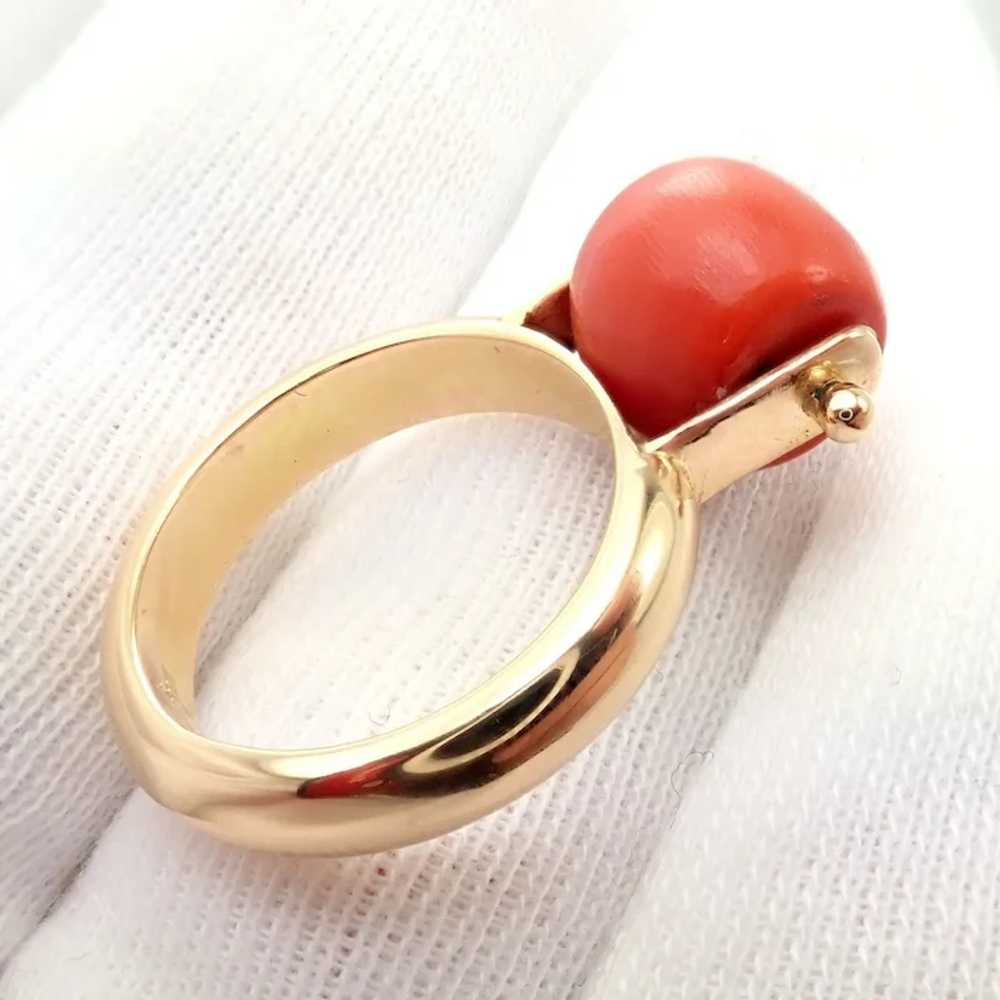 Rare! Vintage Estate 18k Yellow Gold Spinning Red… - image 9