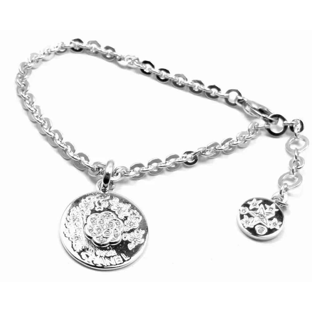 Authentic! Chanel Camellia Comete 18k White Gold … - image 2
