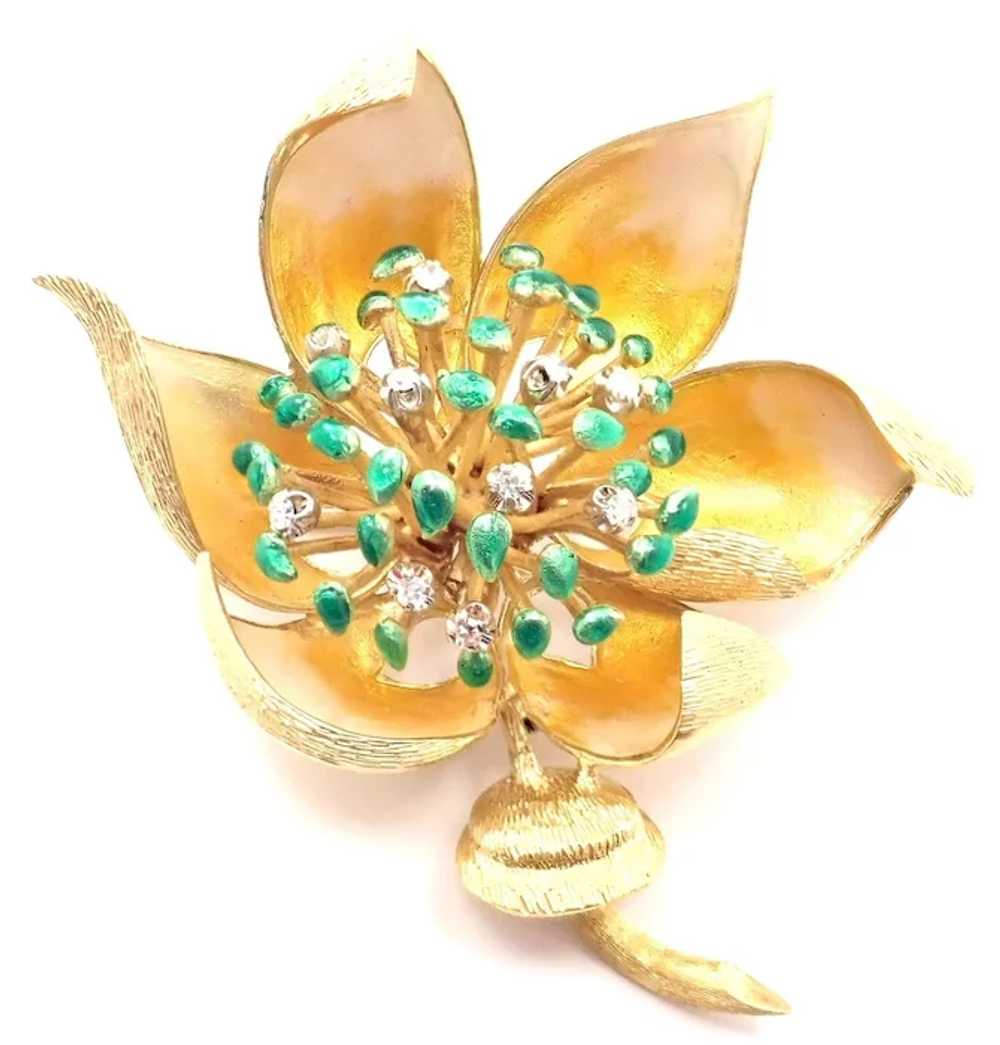 Authentic! Vintage Tiffany & Co. Flower 18k Yello… - image 6