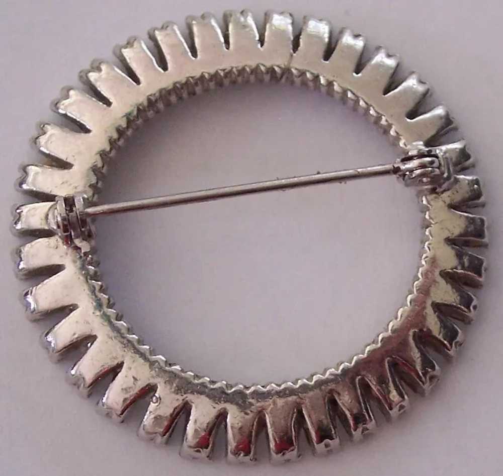 Vintage Circle of Clear Baguettes in Silver tone - image 3