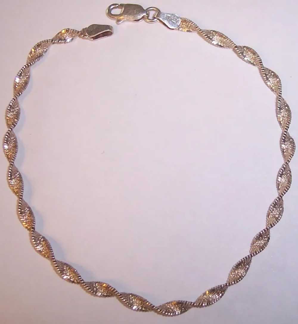 Sterling Silver Italian Twist Chain Bracelet - image 4