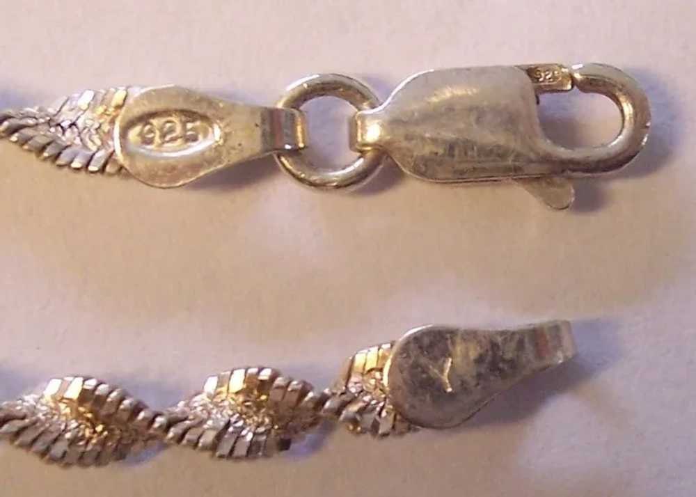 Sterling Silver Italian Twist Chain Bracelet - image 5
